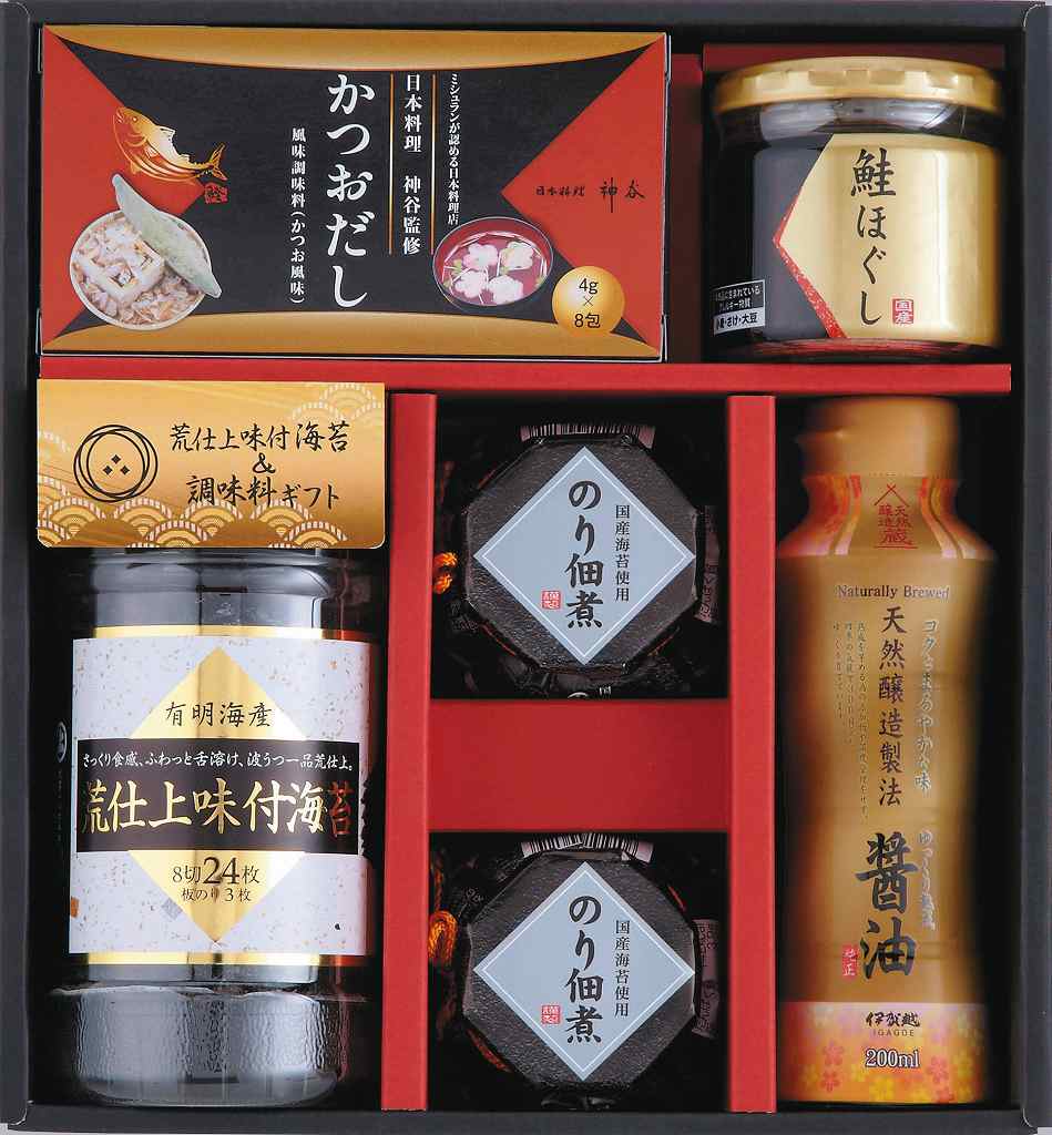 御祝.お返し,引出物,記念品は:荒仕上味付海苔＆調味料ギフト NH-CZ