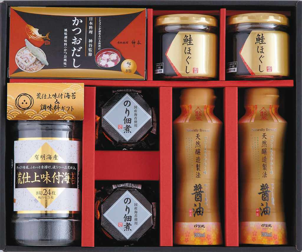 御祝.お返し,引出物,記念品は:荒仕上味付海苔＆調味料ギフト NH-DZ