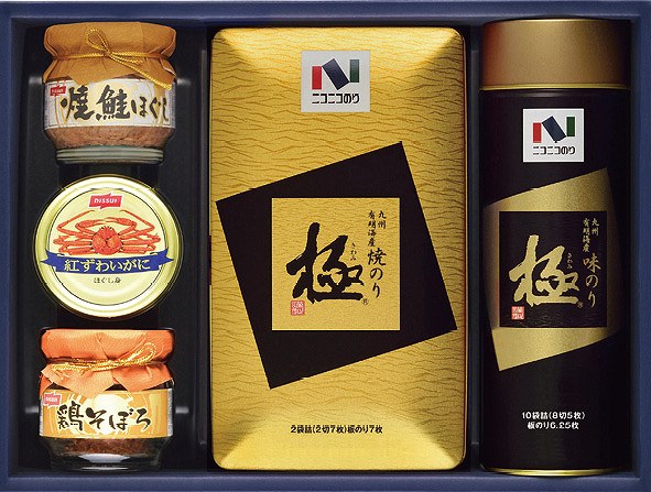 御祝.お返し,引出物,記念品は:極海苔・缶詰・瓶詰合わせ MB-40R