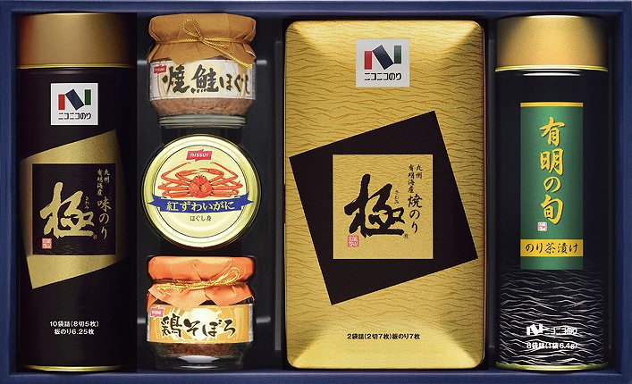 御祝.お返し,引出物,記念品は:極海苔・缶詰・瓶詰合わせ MB-50R