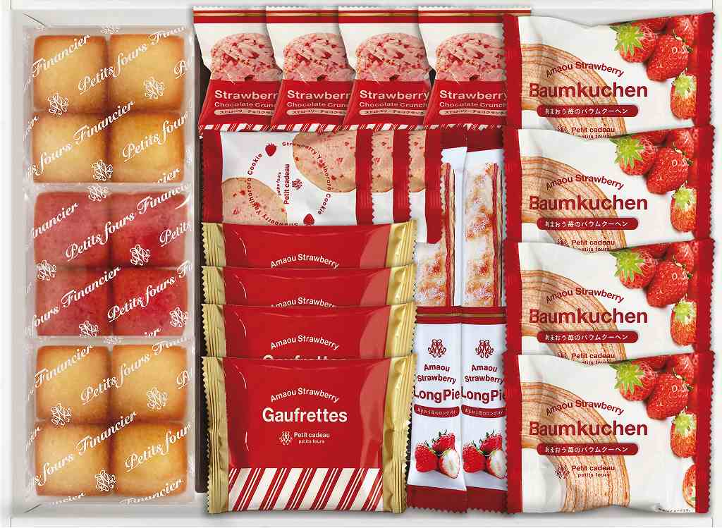 御祝.お返し,引出物,記念品は:あまおう苺バウムクーヘン＆プチガトー　ギフトボックス FAS-30