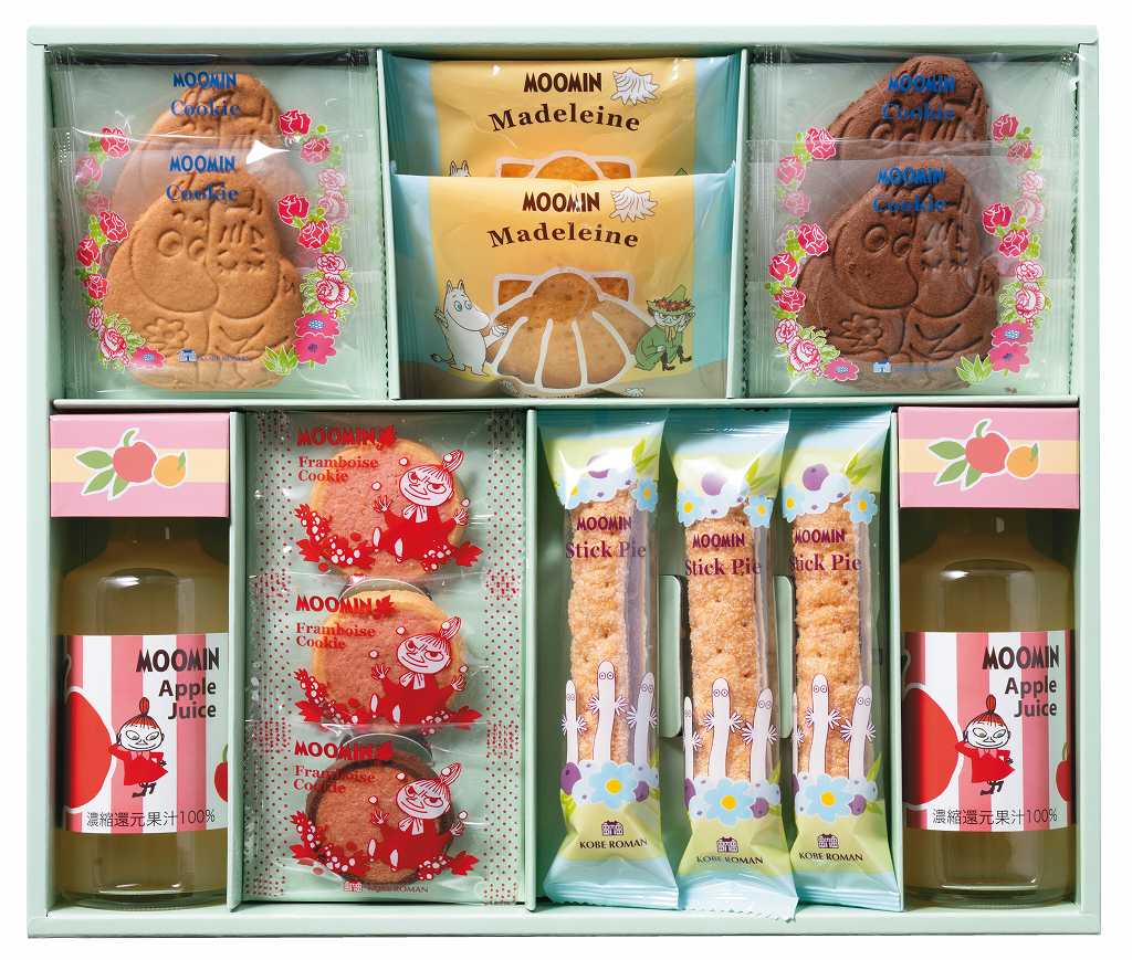 御祝.お返し,引出物,記念品は:ムーミンジュース＆スイーツセット MS-25R