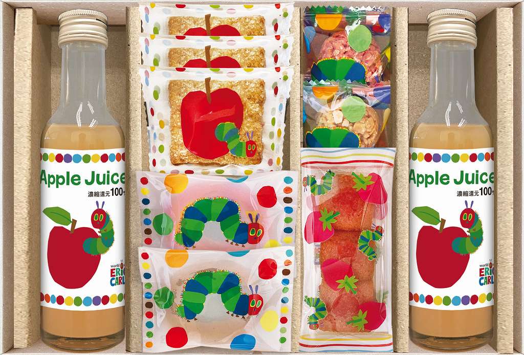 御祝.お返し,引出物,記念品は:はらぺこあおむし　アップルジュース＆しっとりドーナツ　スイーツセット SNZ-252