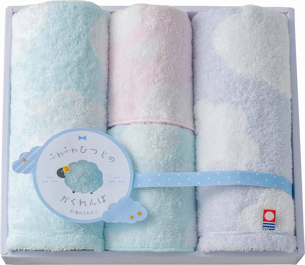 御祝.お返し,引出物,記念品は:天使のふわもこ　ふわふわひつじ　今治タオルセット　ウォッシュタオル2P・タオルハンカチ2P FH-520