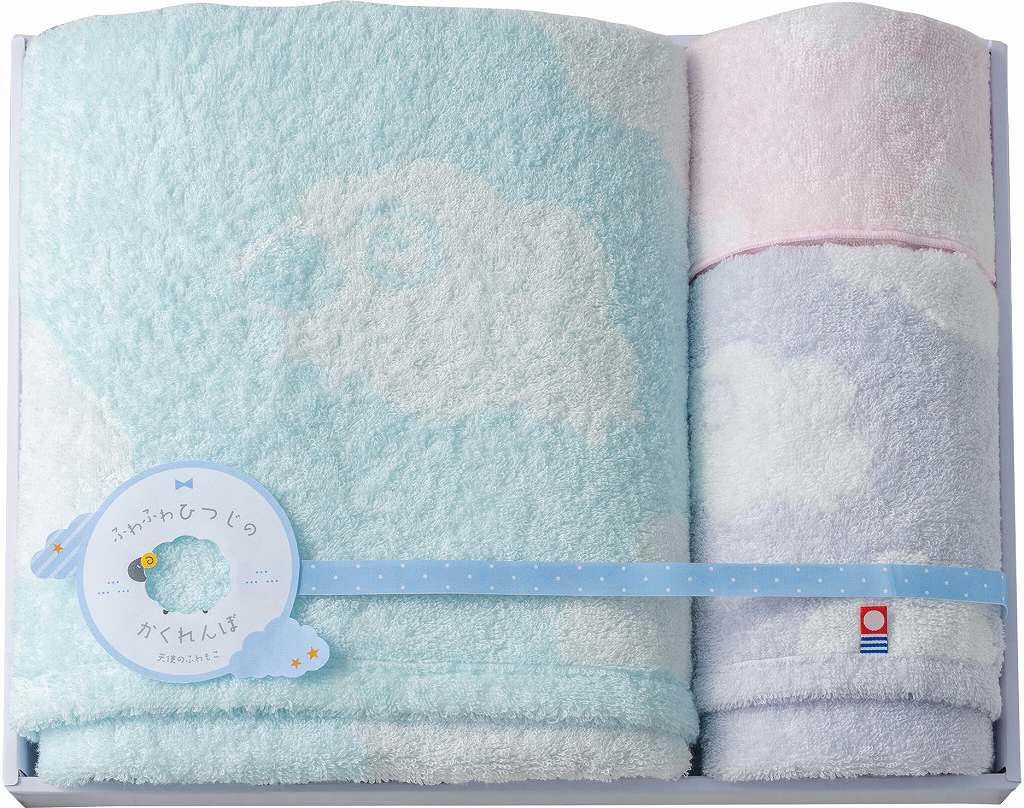 御祝.お返し,引出物,記念品は:天使のふわもこ　ふわふわひつじ　今治タオルセット　バスタオル・フェイスタオル・タオルハンカチ FH-540