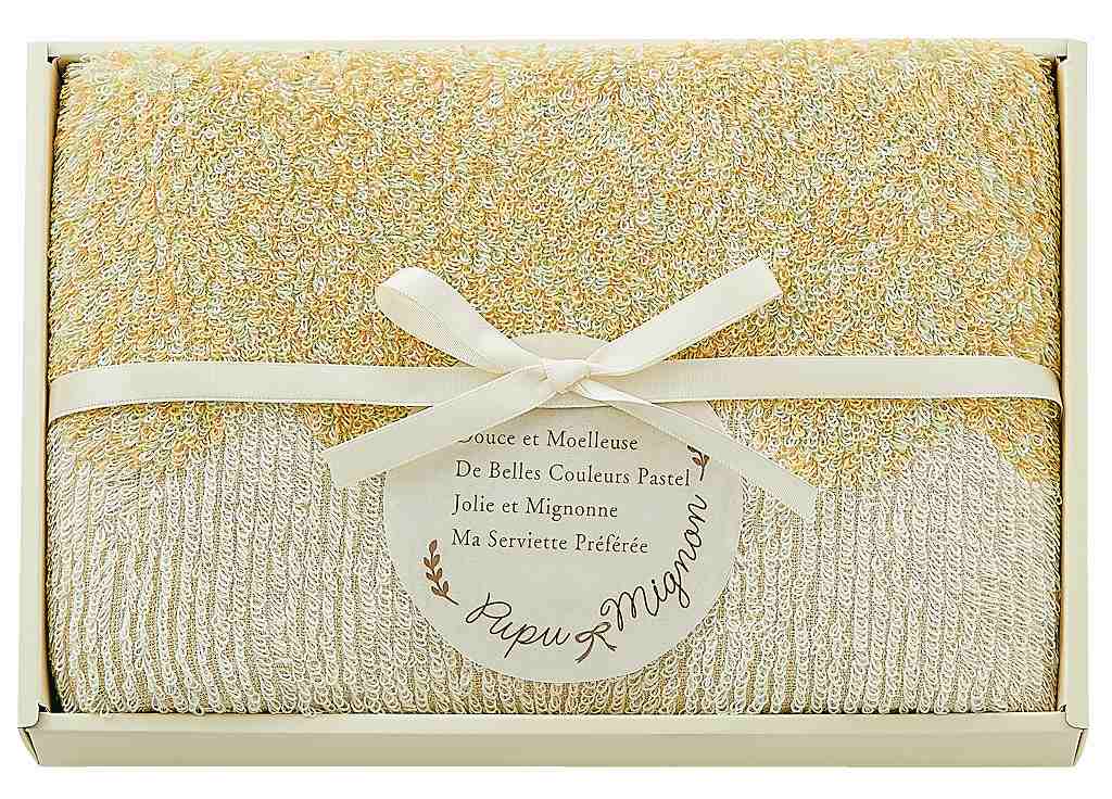 御祝.お返し,引出物,記念品は:ププ・ミニョン フェイスタオル（イエロー） PM4310-YE