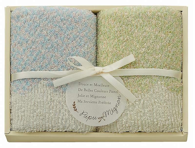 御祝.お返し,引出物,記念品は:ププ・ミニョン タオルセット（ブルー） PM4320-BL