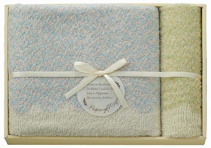 御祝.お返し,引出物,記念品は:ププ・ミニョン タオルセット（ブルー） PM4330-BL