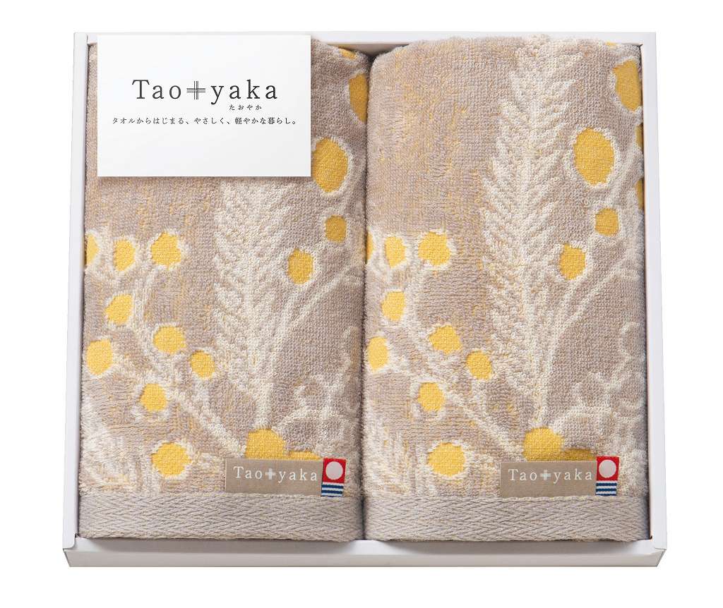 御祝.お返し,引出物,記念品は:Taoyaka（ミモザ）フェイスタオル2P TAO-21Y