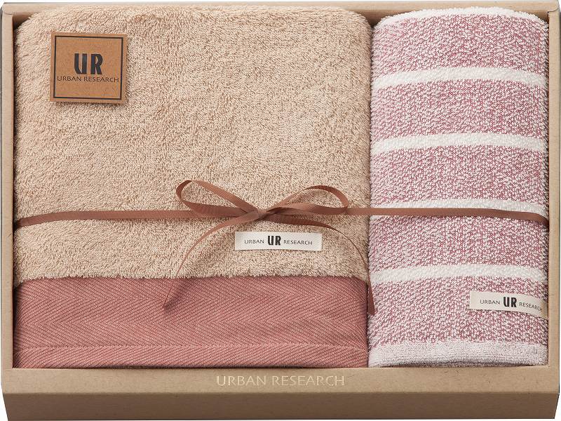 御祝.お返し,引出物,記念品は:URBAN RESEARCH(アーバンリサーチ)　タオルセット（レッド） UR2335-RD