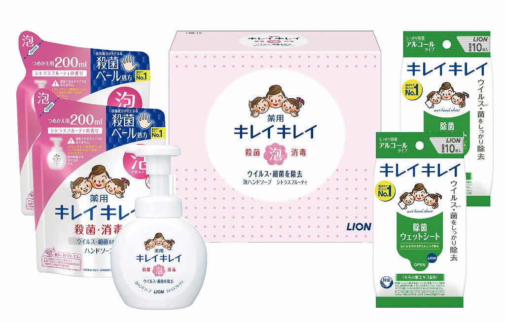 御祝.お返し,引出物,記念品は:キレイキレイアワハンドソープセツトLBB-D LBB-D