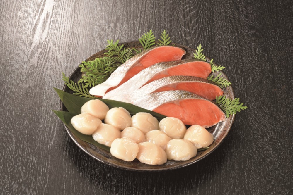 御祝.お返し,引出物,記念品は:北海道直送特別企画 カネサン佐藤水産 紅鮭・ほたて貝柱詰合せ