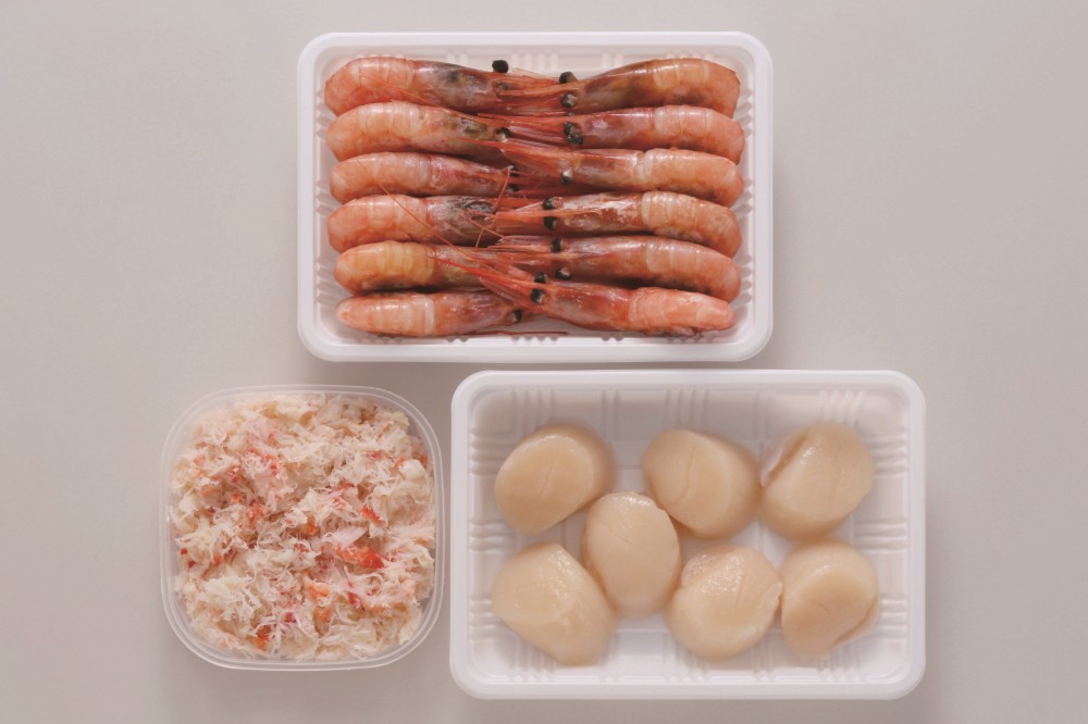 御祝.お返し,引出物,記念品は:北海道直送特別企画 カネコメ田中水産 甘えび・ほたて・おおずわいがにほぐし身セット