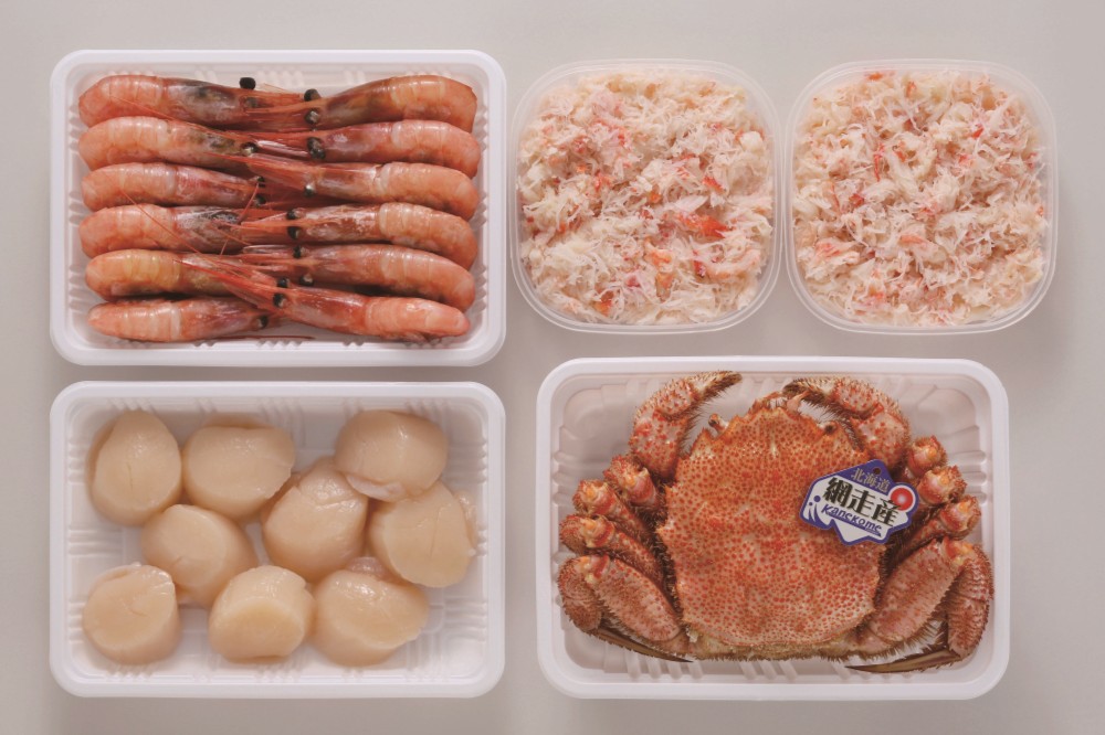 御祝.お返し,引出物,記念品は:北海道直送特別企画 カネコメ田中水産 毛がに・甘えび・ほたて・おおずわいがにほぐし身セット