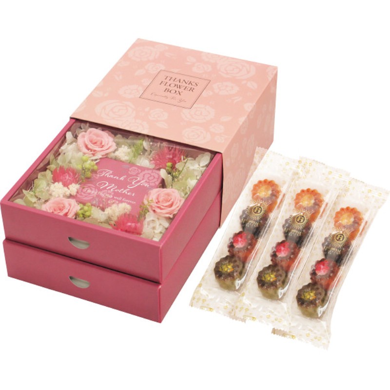 御祝.お返し,引出物,記念品は:【母の日専用】スイーツ＆フラワーＢＯＸ　銀座ミニカヌレ商品のお届け期間：5.6(水)～5.10(日)。5月6日以降のご注文は「遅れてごめんね」対応となります。