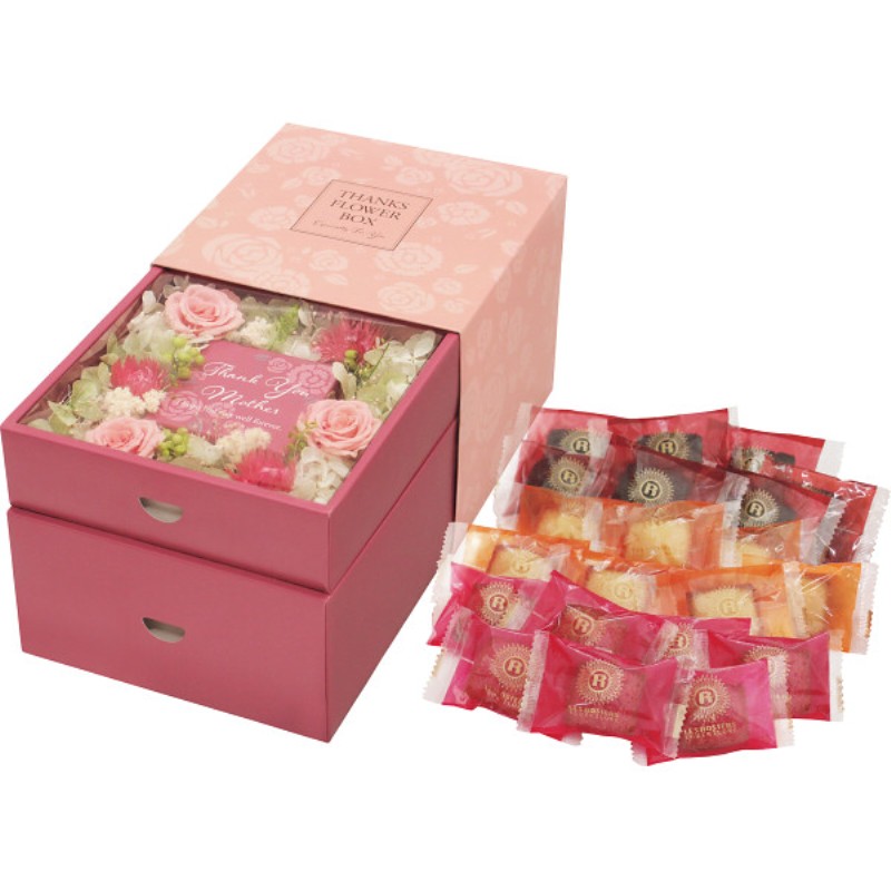 御祝.お返し,引出物,記念品は:【母の日専用】スイーツ＆フラワーＢＯＸ　銀座プチガトー商品のお届け期間：5.6(水)～5.10(日)。5月6日以降のご注文は「遅れてごめんね」対応となります。