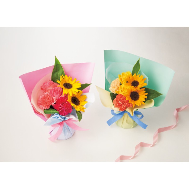 御祝.お返し,引出物,記念品は:【母の日専用】ひまわりとバラのスタンディングブーケ商品のお届け期間：5.6(水)～5.10(日)。5月6日以降のご注文は「遅れてごめんね」対応となります。