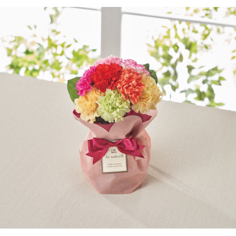 御祝.お返し,引出物,記念品は:【母の日専用】そのまま飾れるブーケ　７色ミックスカーネーション商品のお届け期間：5.6(水)～5.10(日)。5月6日以降のご注文は「遅れてごめんね」対応となります。