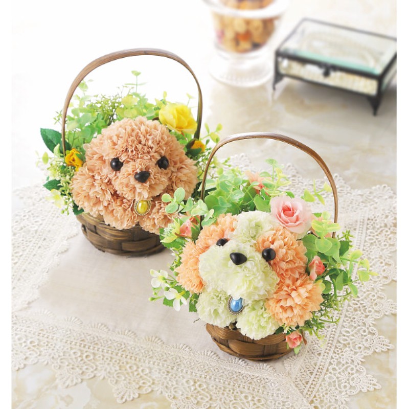 御祝.お返し,引出物,記念品は:【母の日専用】フラワーパピー トイプードル商品のお届け期間：5.6(水)～5.10(日)。5月6日以降のご注文は「遅れてごめんね」対応となります。