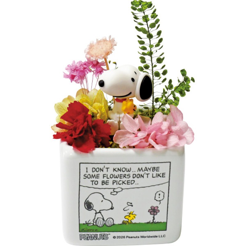 御祝.お返し,引出物,記念品は:【母の日専用】スヌーピーリトルガーデン（プリザーブドフラワー）商品のお届け期間：5.6(水)～5.10(日)。5月6日以降のご注文は「遅れてごめんね」対応となります。