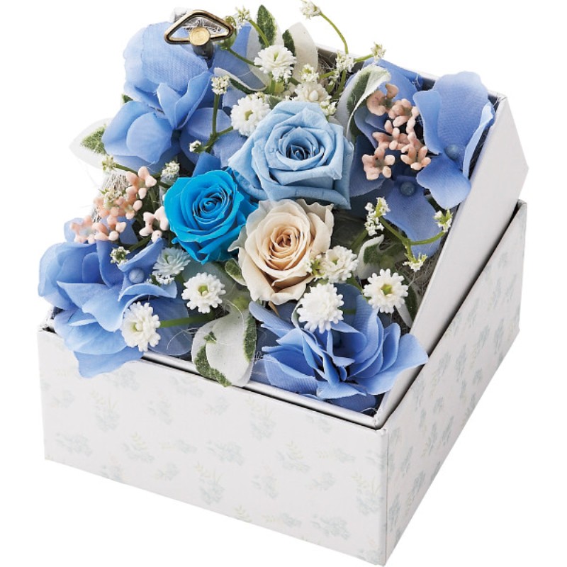 御祝.お返し,引出物,記念品は:【母の日専用】オルゴール付きボックスフラワーアレンジメント（シンデレラ）商品のお届け期間：5.6(水)～5.10(日)。5月6日以降のご注文は「遅れてごめんね」対応となります。