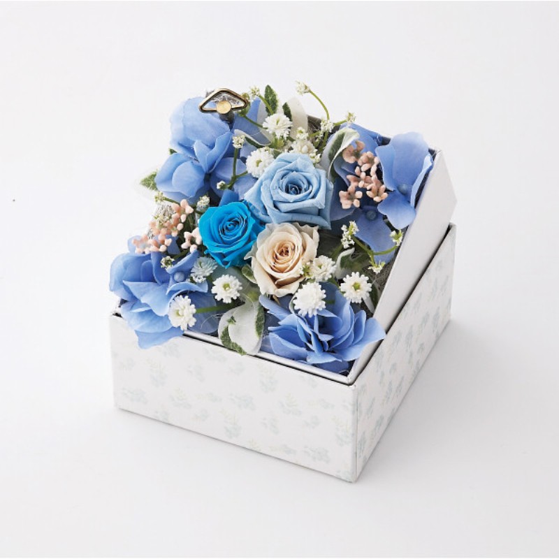 御祝.お返し,引出物,記念品は:【母の日専用】オルゴール付きボックスフラワーアレンジメント（シンデレラ）商品のお届け期間：5.6(水)～5.10(日)。5月6日以降のご注文は「遅れてごめんね」対応となります。