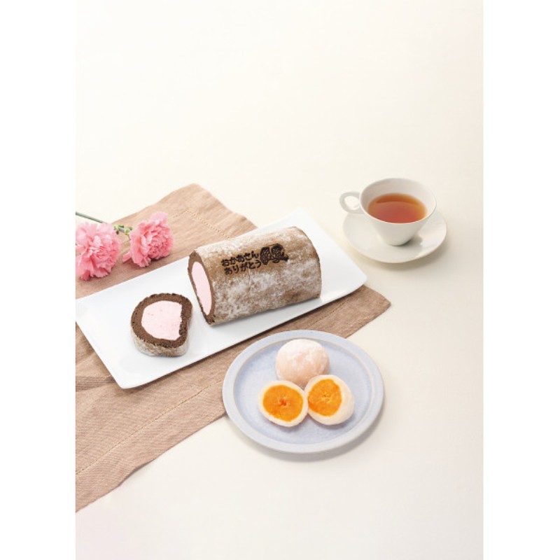 御祝.お返し,引出物,記念品は:【母の日専用】新杵堂　母の日ロールケーキ＆みかん大福セット商品のお届け期間：5.6(水)～5.10(日)。5月1日以降のご注文は「遅れてごめんね」対応となります。