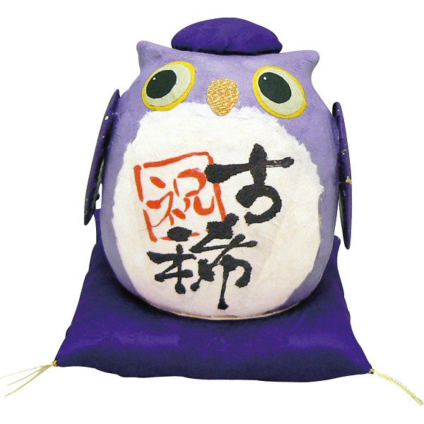 御祝.お返し,引出物,記念品は:ちぎり和紙　長寿の祝いふくろう 古稀 006-482B