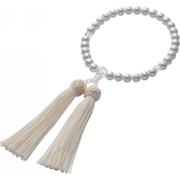 御祝.お返し,引出物,記念品は:パール念珠 ホワイト NJ-0301CPW