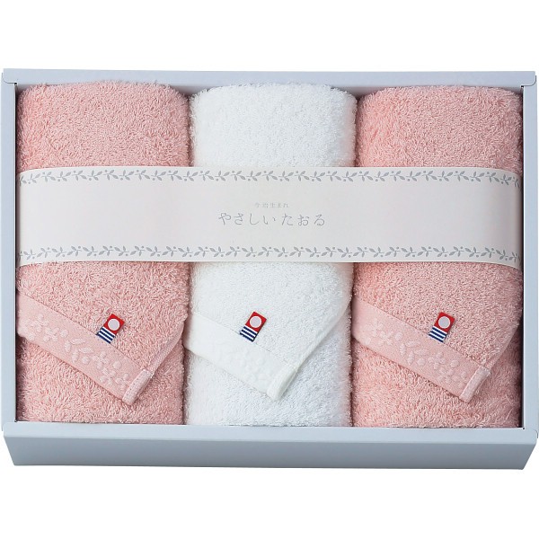 御祝.お返し,引出物,記念品は:やさしいたおる　フェイスタオル３枚セット ピンク YT-24330