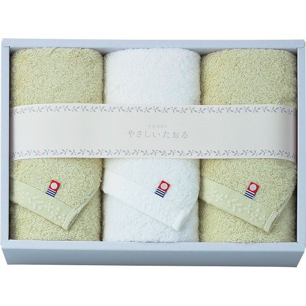 御祝.お返し,引出物,記念品は:やさしいたおる　フェイスタオル３枚セット グリーン YT-24330