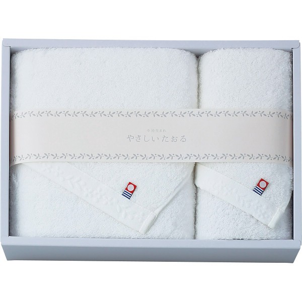 御祝.お返し,引出物,記念品は:やさしいたおる　バス・フェイスタオルセット ホワイト YT-24400