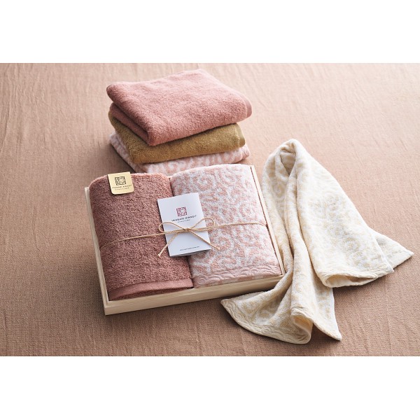 御祝.お返し,引出物,記念品は:今治謹製　紋織タオル×極上タオル　フェイスタオル２枚セット（木箱入） グリーン SISET300