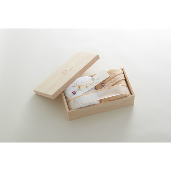 御祝.お返し,引出物,記念品は:今治謹製　至福タオル　フェイスタオル２枚セット（木箱入） SH55030