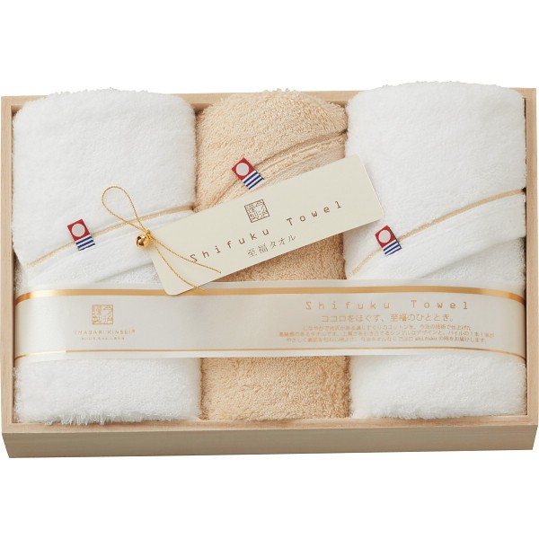 御祝.お返し,引出物,記念品は:今治謹製　至福タオル　フェイス・ウォッシュタオルセット（木箱入） SH55040