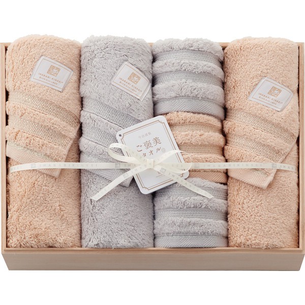御祝.お返し,引出物,記念品は:今治謹製　ご褒美タオル　バス・フェイスタオルセット（木箱入） GH62300