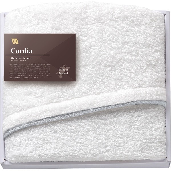 御祝.お返し,引出物,記念品は:オーガニックジャパン　コーディア　ハーフバスタオル ホワイト SZH-1020 WH