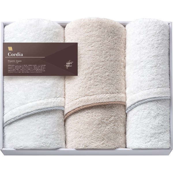 御祝.お返し,引出物,記念品は:オーガニックジャパン　コーディア　ハーフバス・フェイスタオルセット SZH-1050