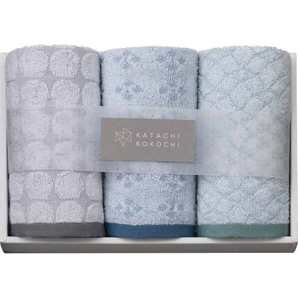 御祝.お返し,引出物,記念品は:カタチココチ　フェイスタオル３枚セット K-20150