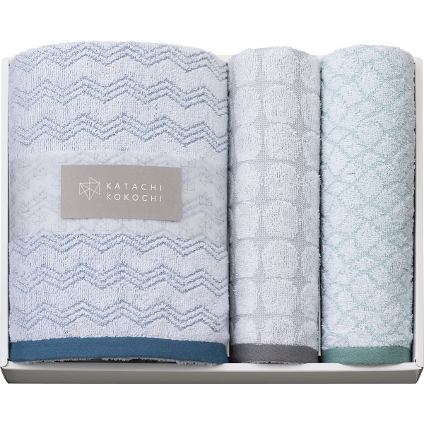 御祝.お返し,引出物,記念品は:カタチココチ　大判バス・フェイスタオルセット K-20250
