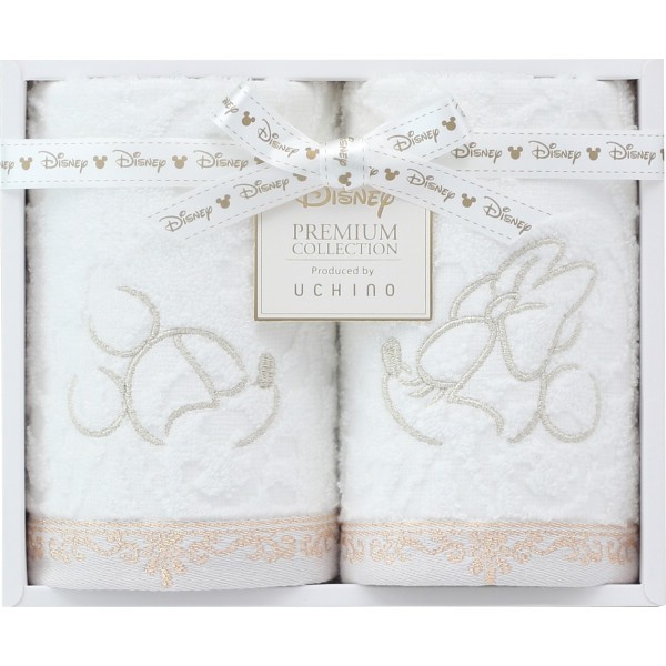御祝.お返し,引出物,記念品は:ディズニー　プレミアム　ゲストタオル２枚セット ホワイト 1673683