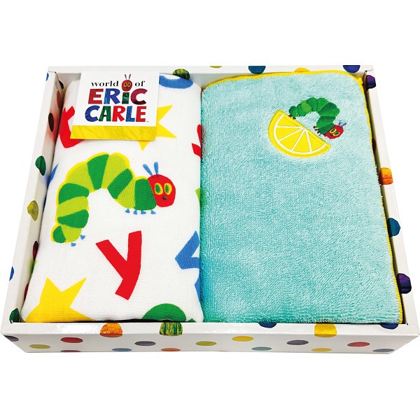 御祝.お返し,引出物,記念品は:はらぺこあおむし　ウォッシュ・ループ付きウォッシュタオルセット HP100700