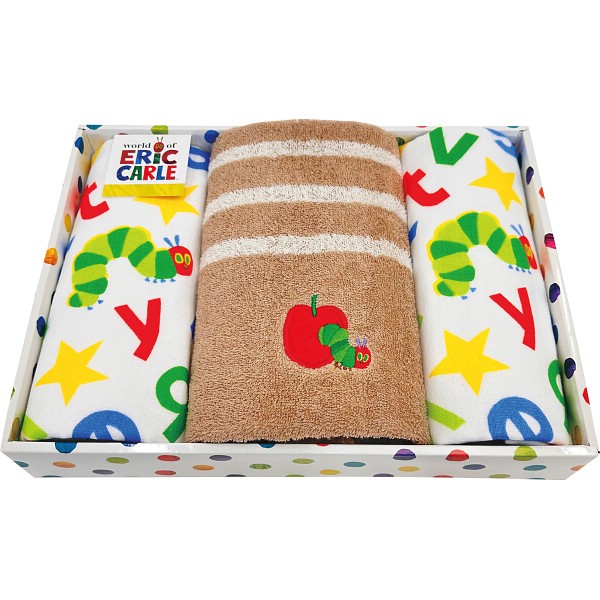 御祝.お返し,引出物,記念品は:はらぺこあおむし　コンパクトバス・フェイス・ウォッシュタオルセット HP250700