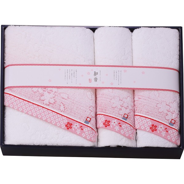 御祝.お返し,引出物,記念品は:なごみね（桜）　バス・フェイスタオルセット ピンク NGS-24550