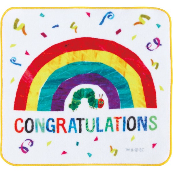 御祝.お返し,引出物,記念品は:はらぺこあおむし　メッセージタオルハンカチ コングラッチュレーション PE445900