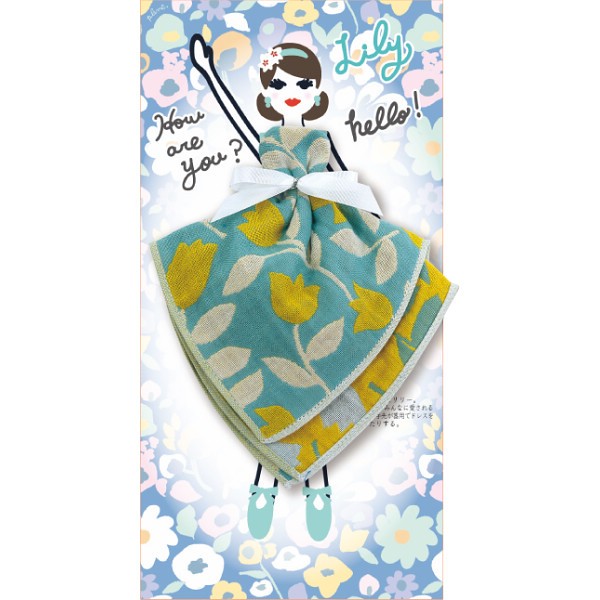 御祝.お返し,引出物,記念品は:フローラルシスターズ　３重ガーゼハンカチ リリー×ジャスミー PCFS-R901