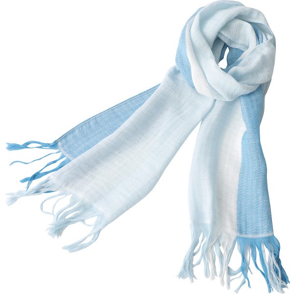 御祝.お返し,引出物,記念品は:ラインカラーマフラー 青×水色 GVｰ1500ｰ11