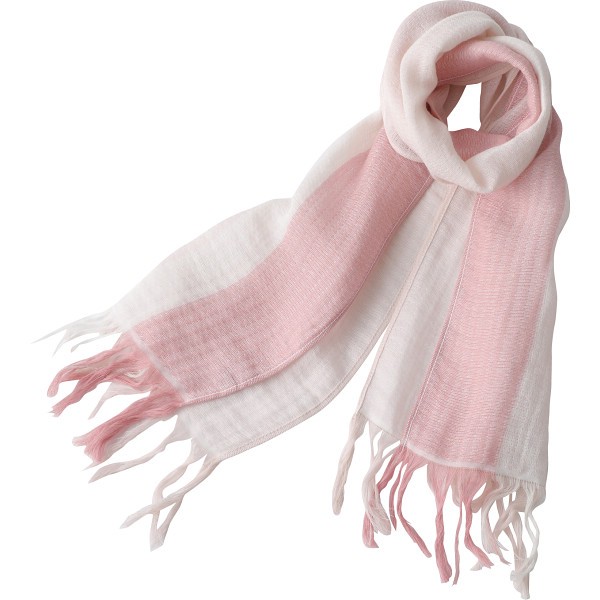 御祝.お返し,引出物,記念品は:ラインカラーマフラー 薄紅×さくら GVｰ1500ｰ12