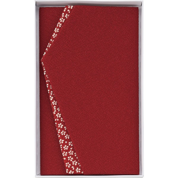 御祝.お返し,引出物,記念品は:小花エステルちりめん金封ふくさ エンジ 681-4