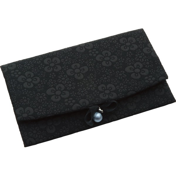 御祝.お返し,引出物,記念品は:ふくれ織りふくさ ブラック SFN01-01